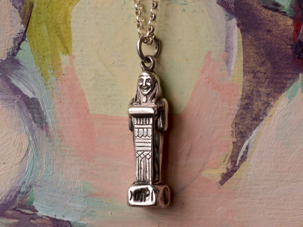 1912 Egyptian Revival Hapi Nile River God Pendant Necklace