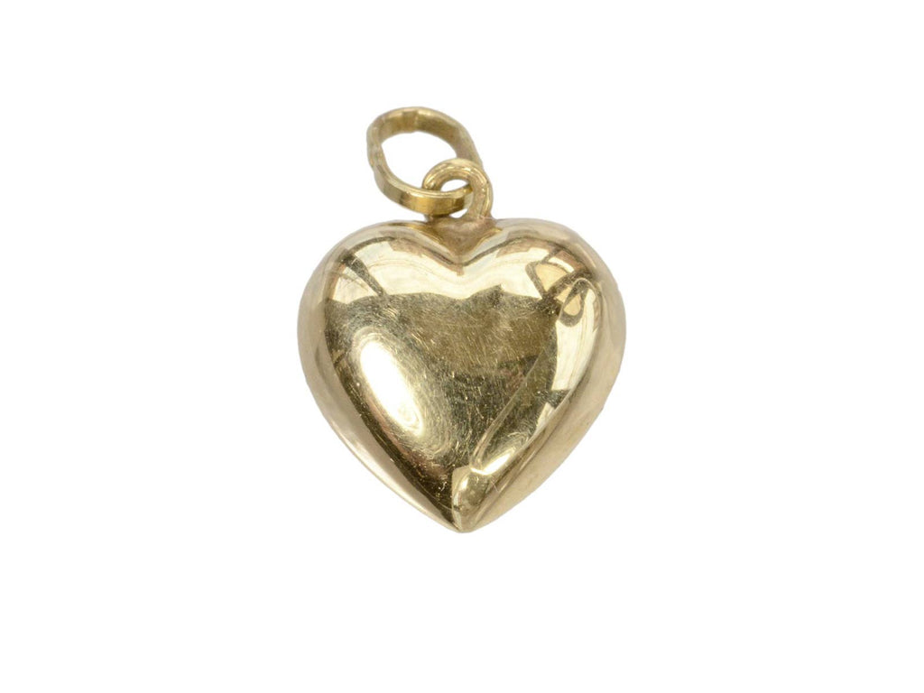 c1950 Gold Heart Charm (on white background)