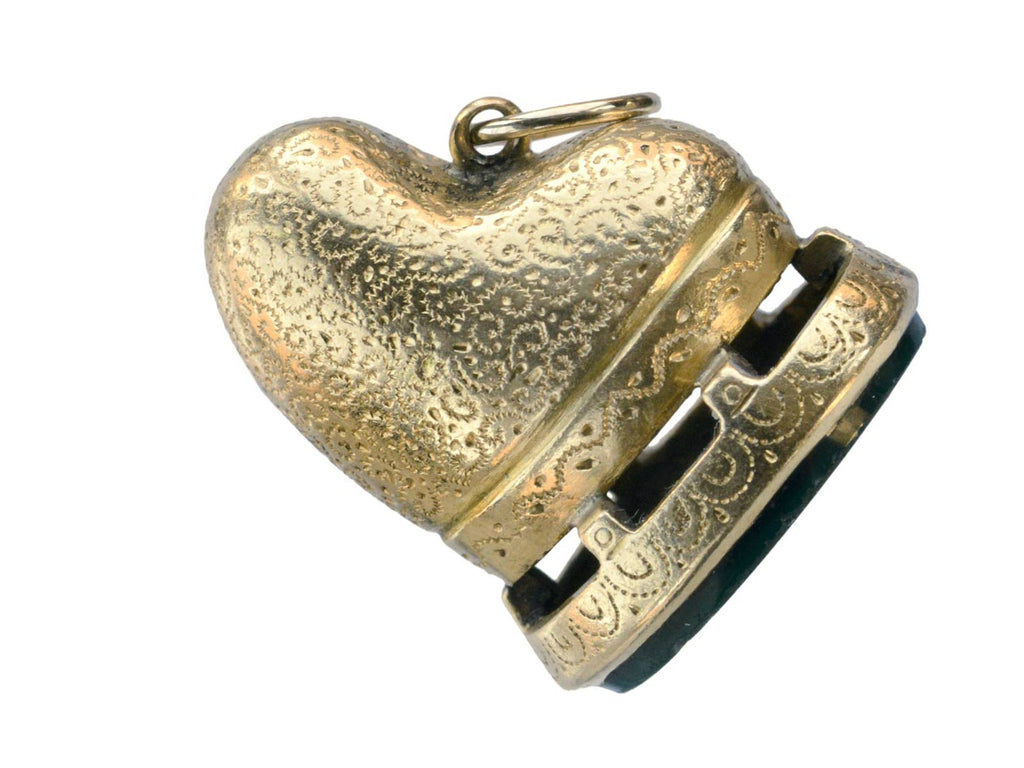 c1890 Heart Fob Cameo Pendant (on white background)