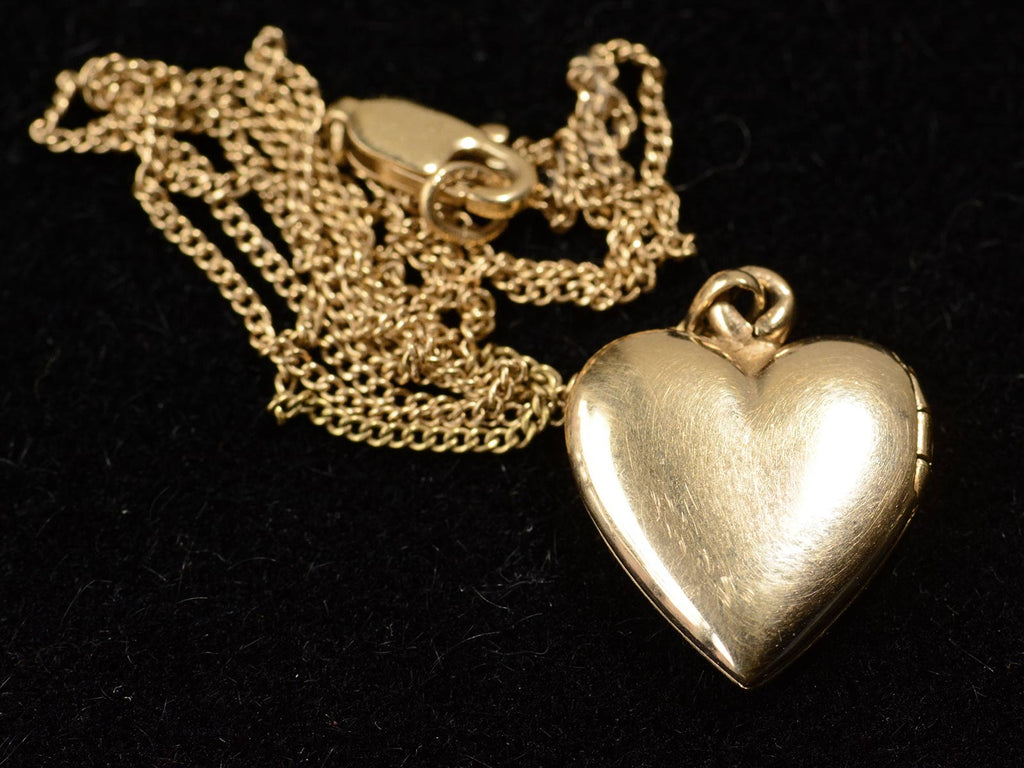 c1950 Heart Locket Necklace