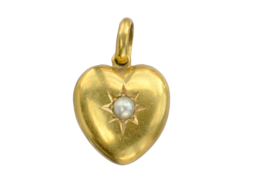 1900s 18K Heart Locket (on white background)