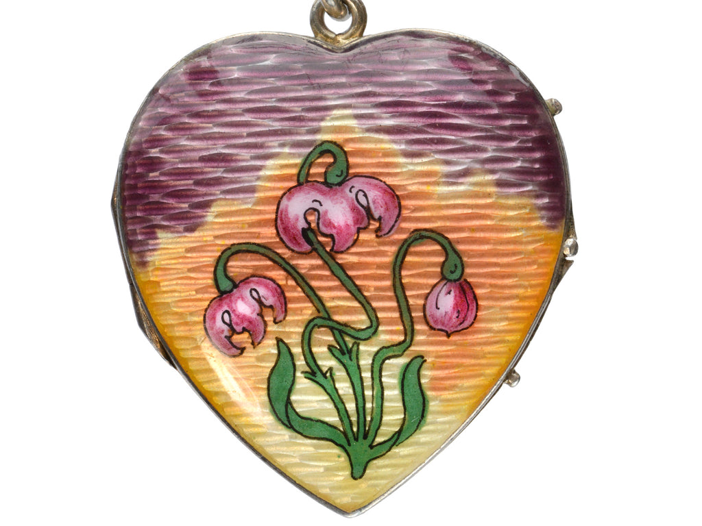 c1900 Art Nouveau Enamel Locket (on white background)