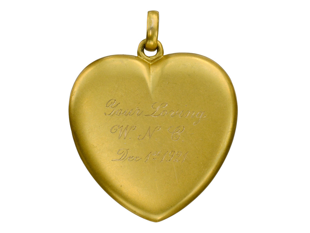 1921 Gold Heart Locket (on white background)