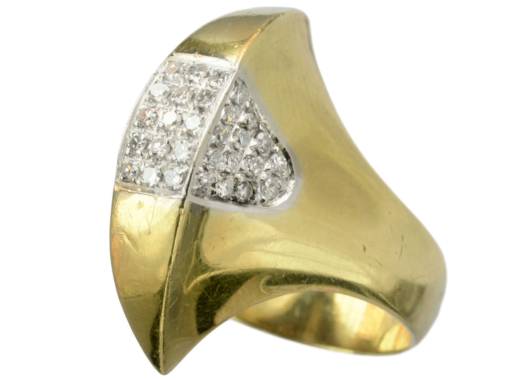 1960s Diamond Axe Ring (on white background)