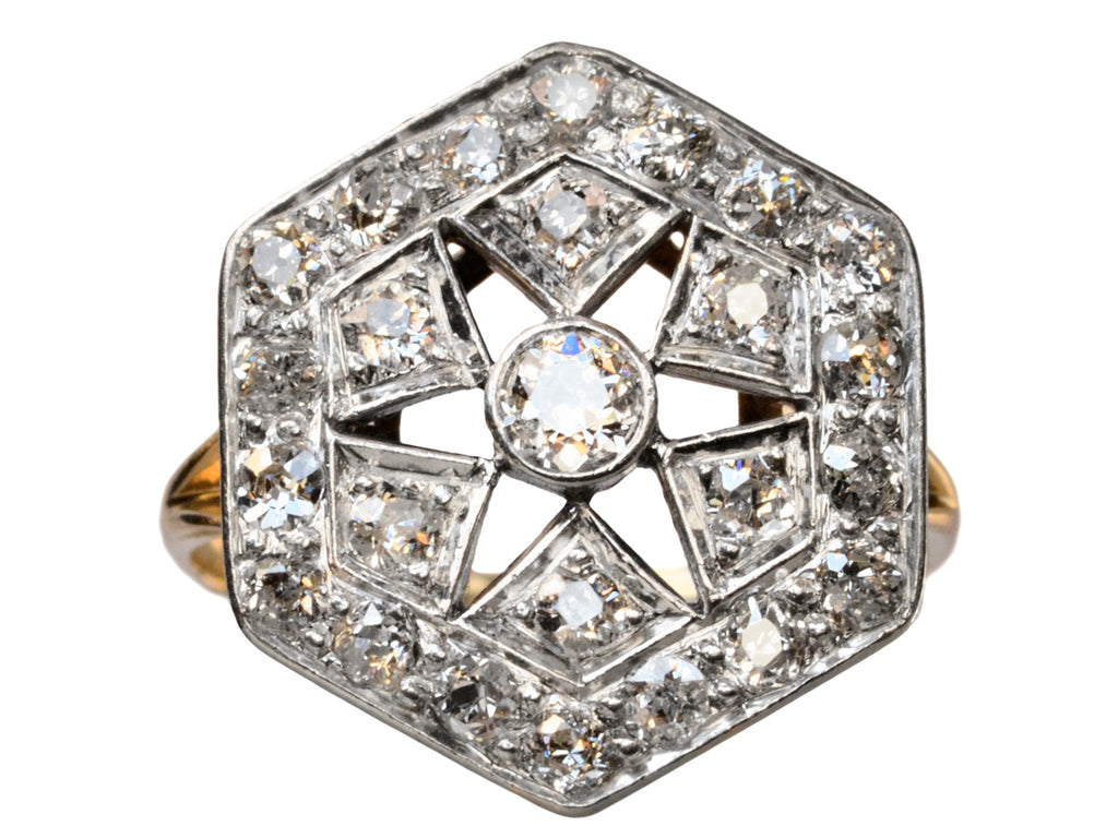 1920s Deco Cluster Ring (on white background)