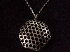 1970s Silver Honeycomb Necklace