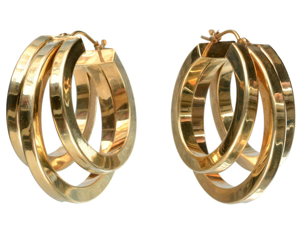 Vintage 14K Hoop Earrings (in white background)
