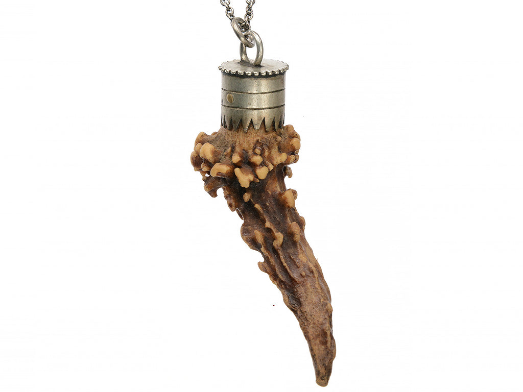 c1880 Victorian Antler Pendant (on white background)