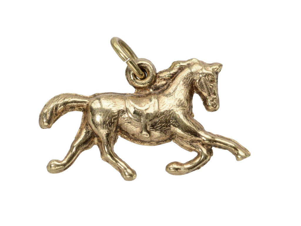 c1940 Gold Horse Charm (on white background)