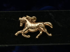 c1940 Gold Horse Charm (backside)