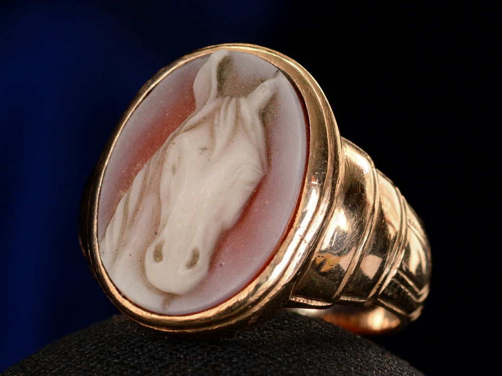c1920 Horse Cameo Ring
