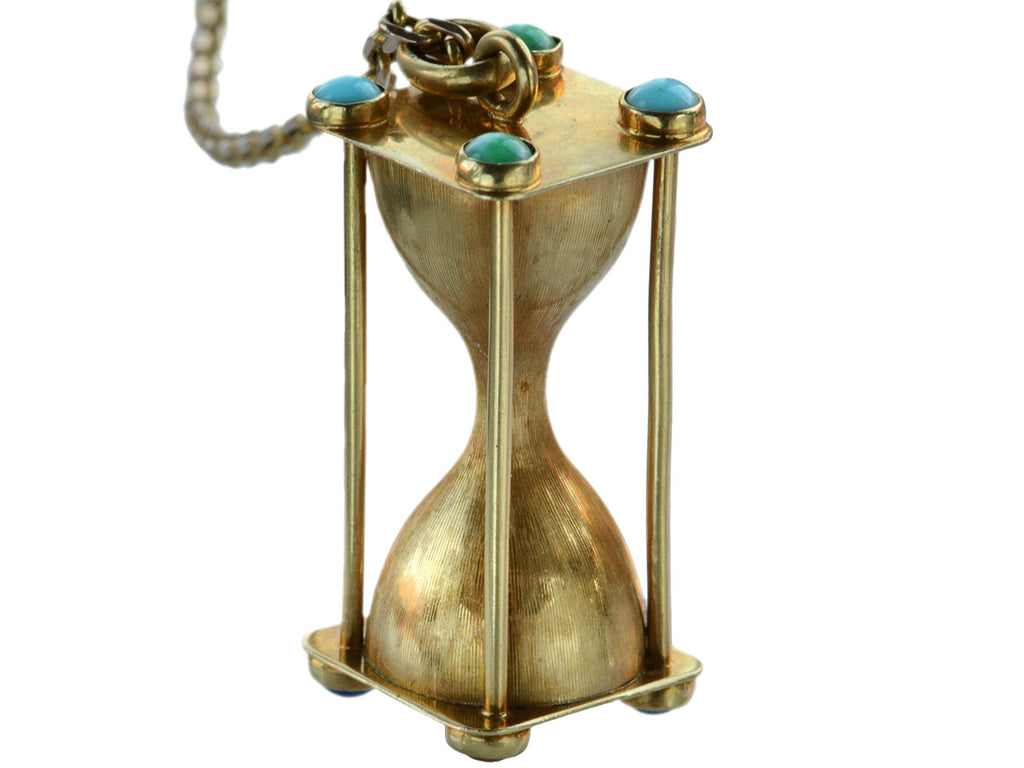 c1960 Italian Hourglass Pendant (on white background)