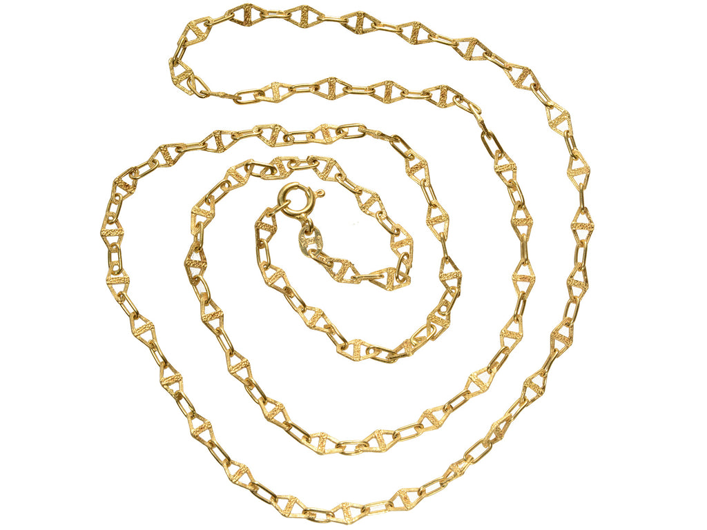c1970 Geometric 18K Chain (on white background)