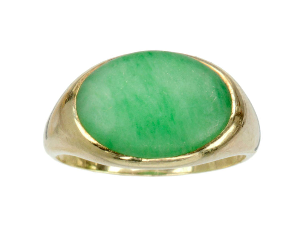 1920s Jade Signet Ring (on white background)