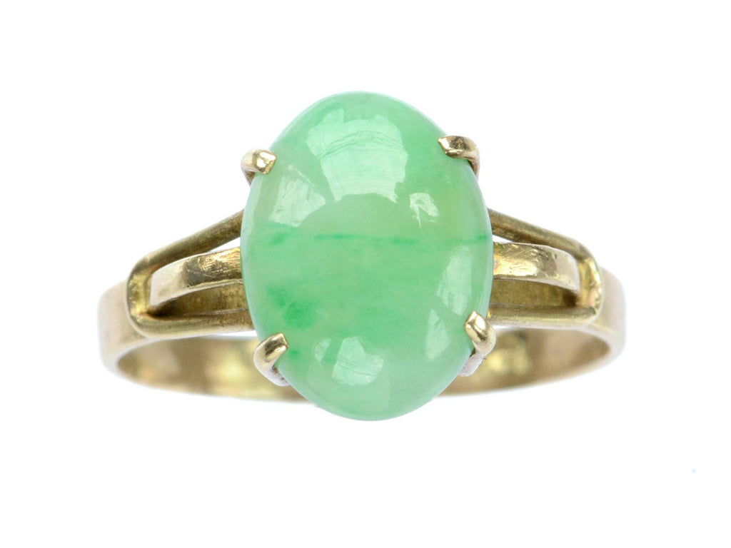1940s Oval Jade Ring (on white background)