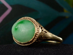 thumbnail of 1920s Deco Jade Ring (side view)