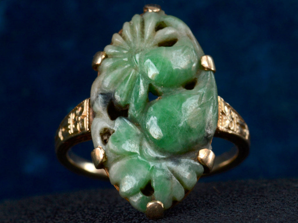 1920s Deco Jade Ring