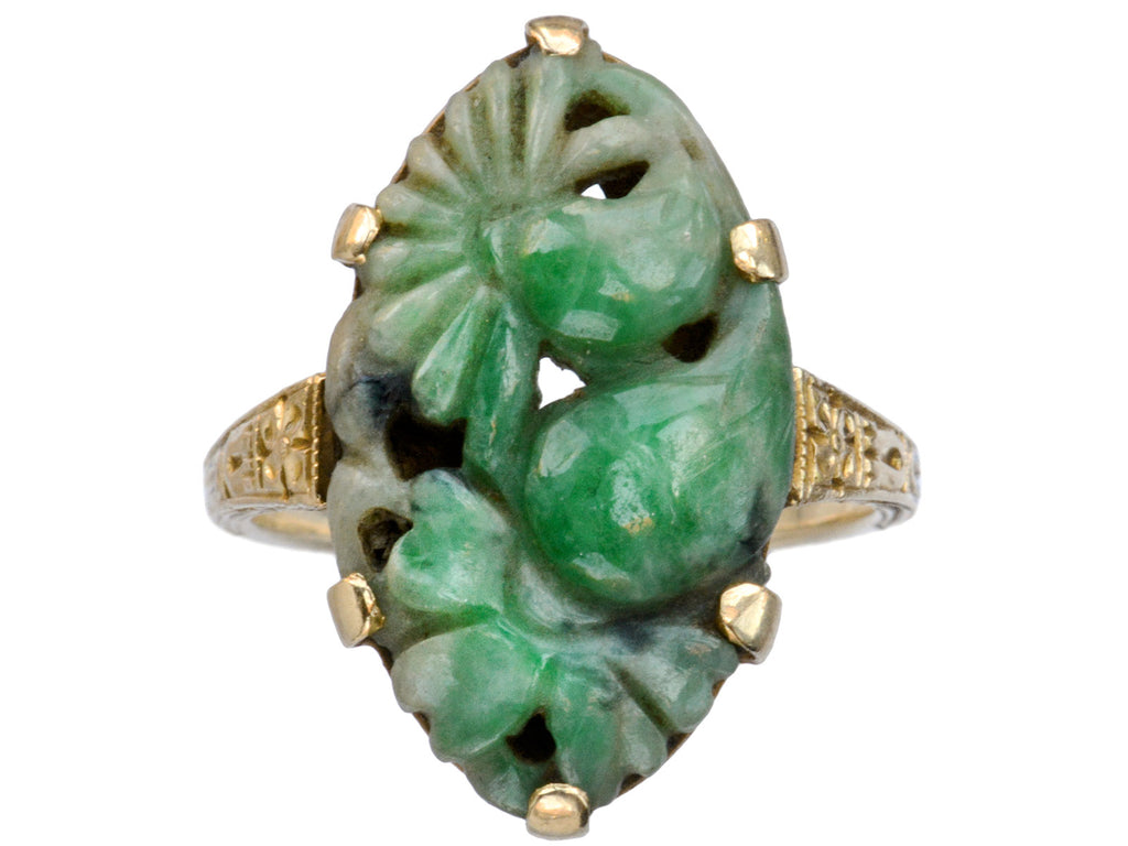 1920s Deco Jade Ring (on white background)