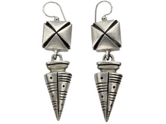 1990s Silver Amphora Earrings
