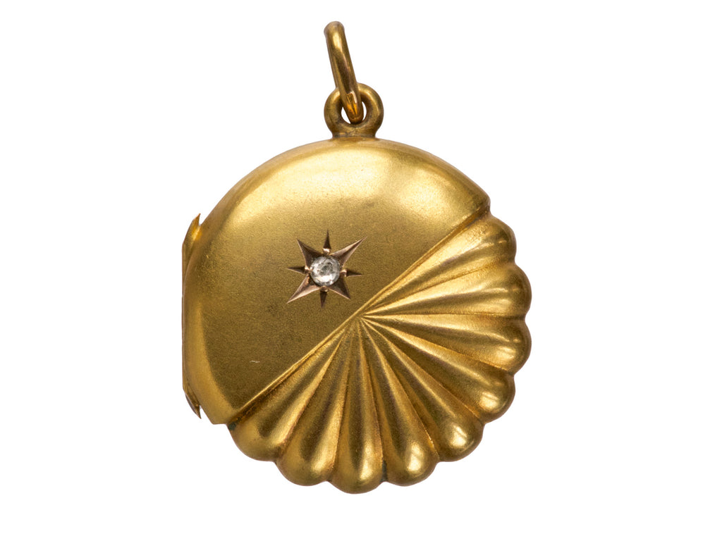 1890s Scalloped Diamond Locket (on white background)