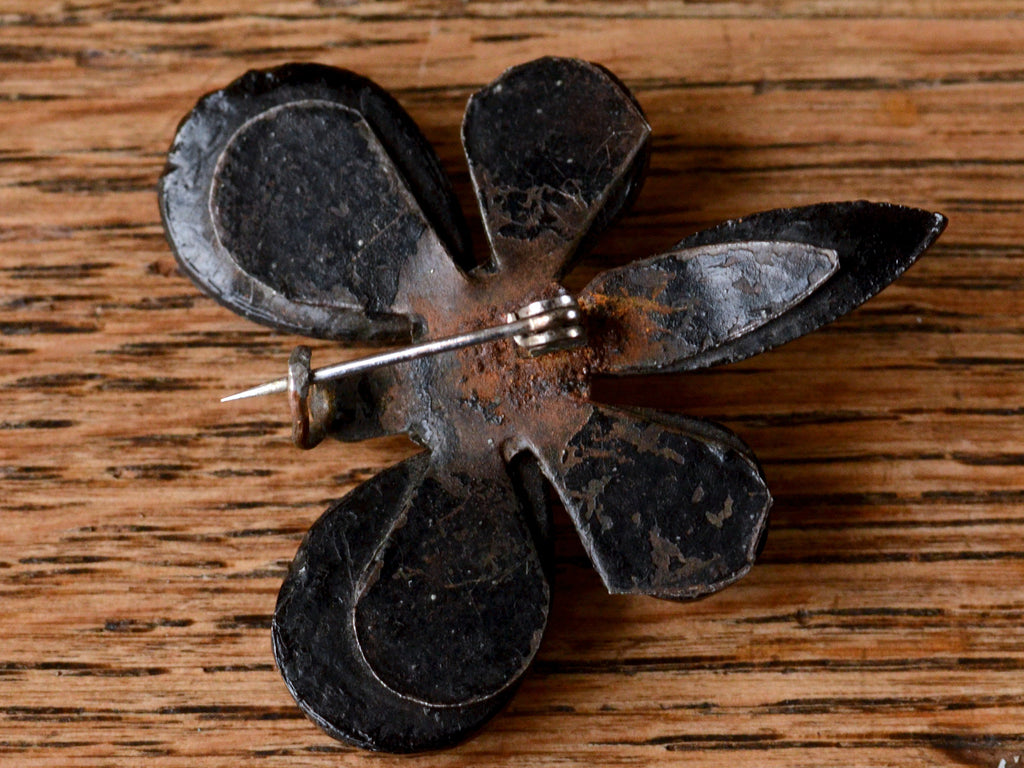 1880s French Jet Butterfly Pin