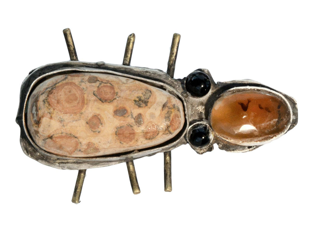 c1980 Fossil Bug Brooch (on white background)