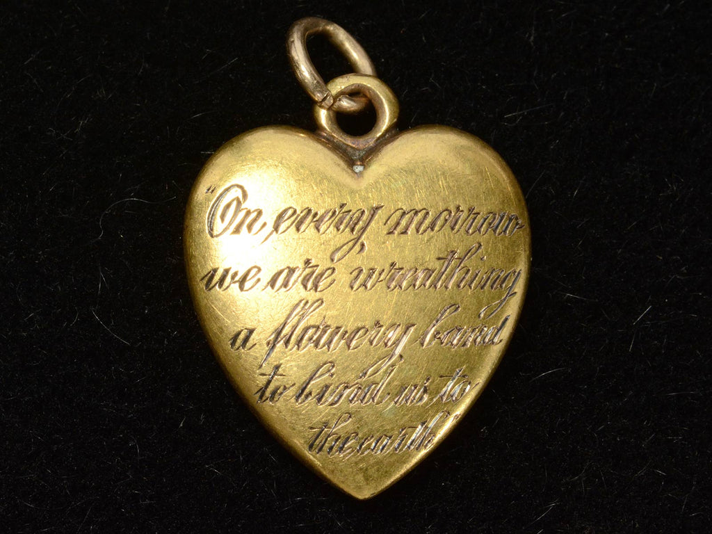 c1890 Keats Poem Heart (on black background)