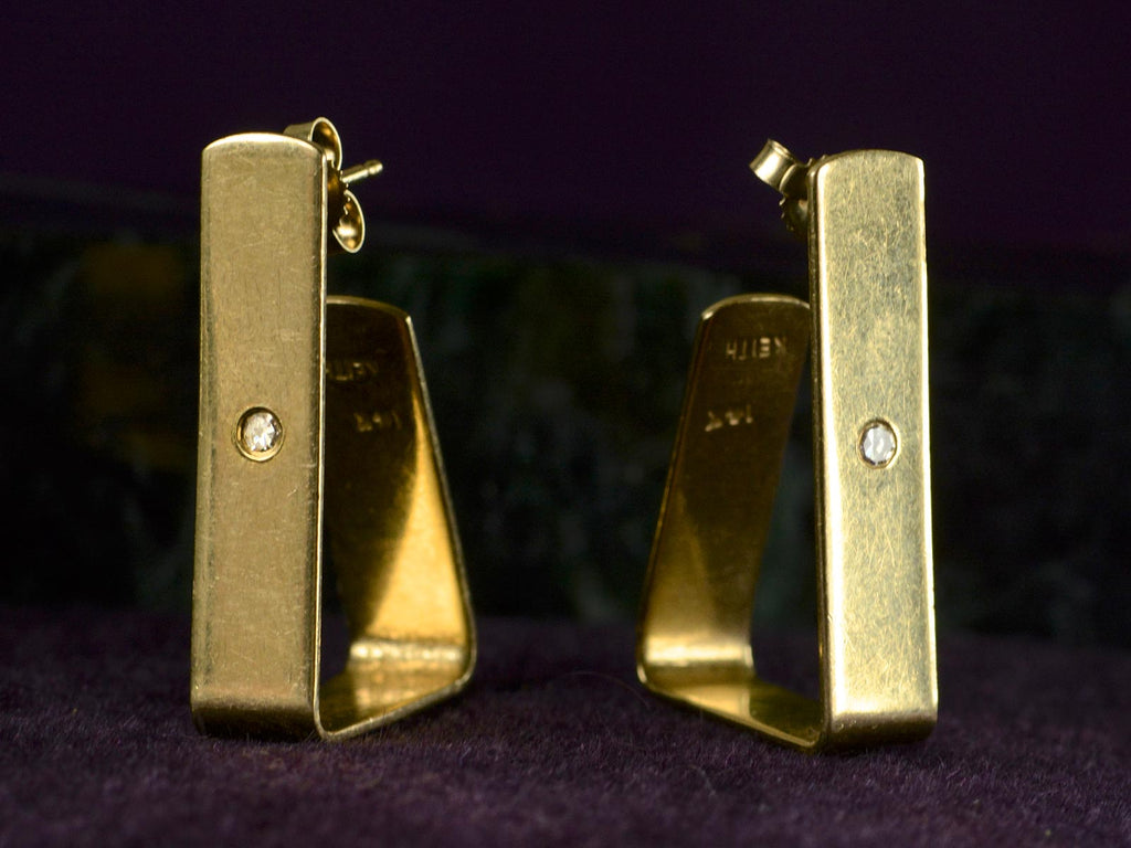 1980s Modernist Diamond Earrings