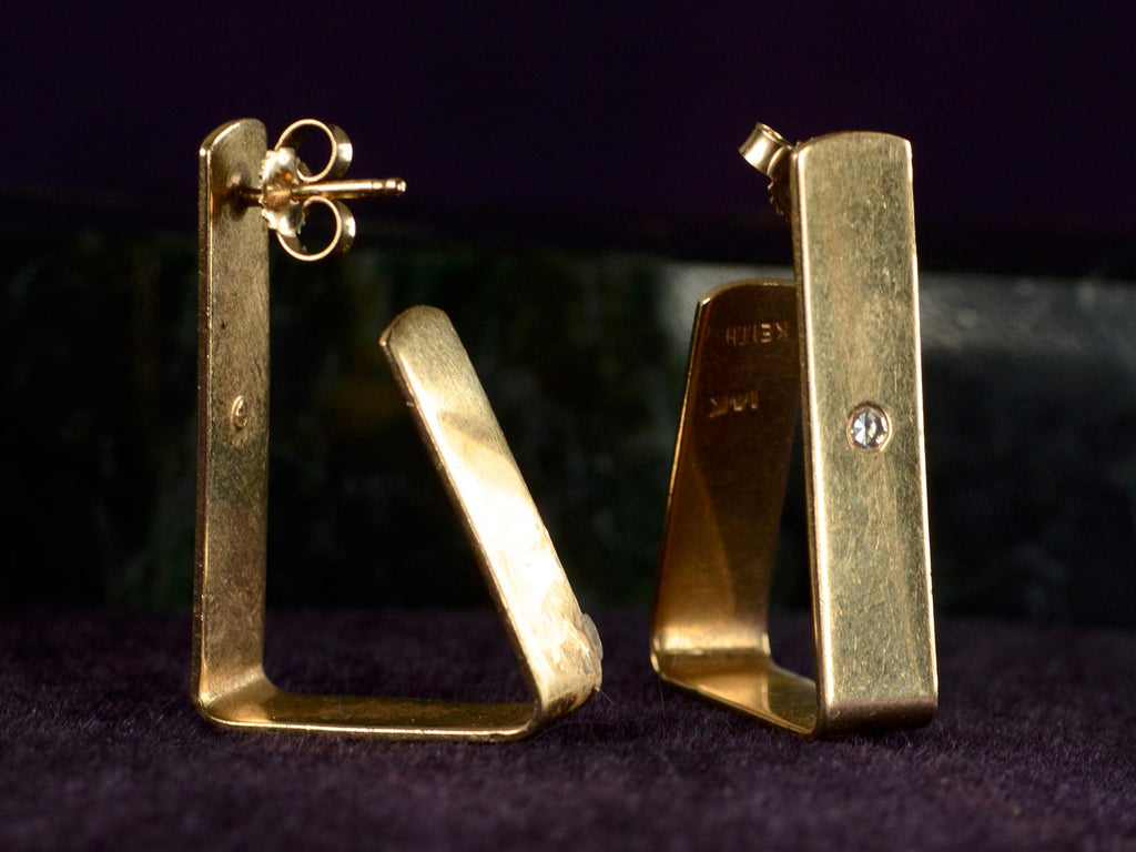 1980s Modernist Diamond Earrings