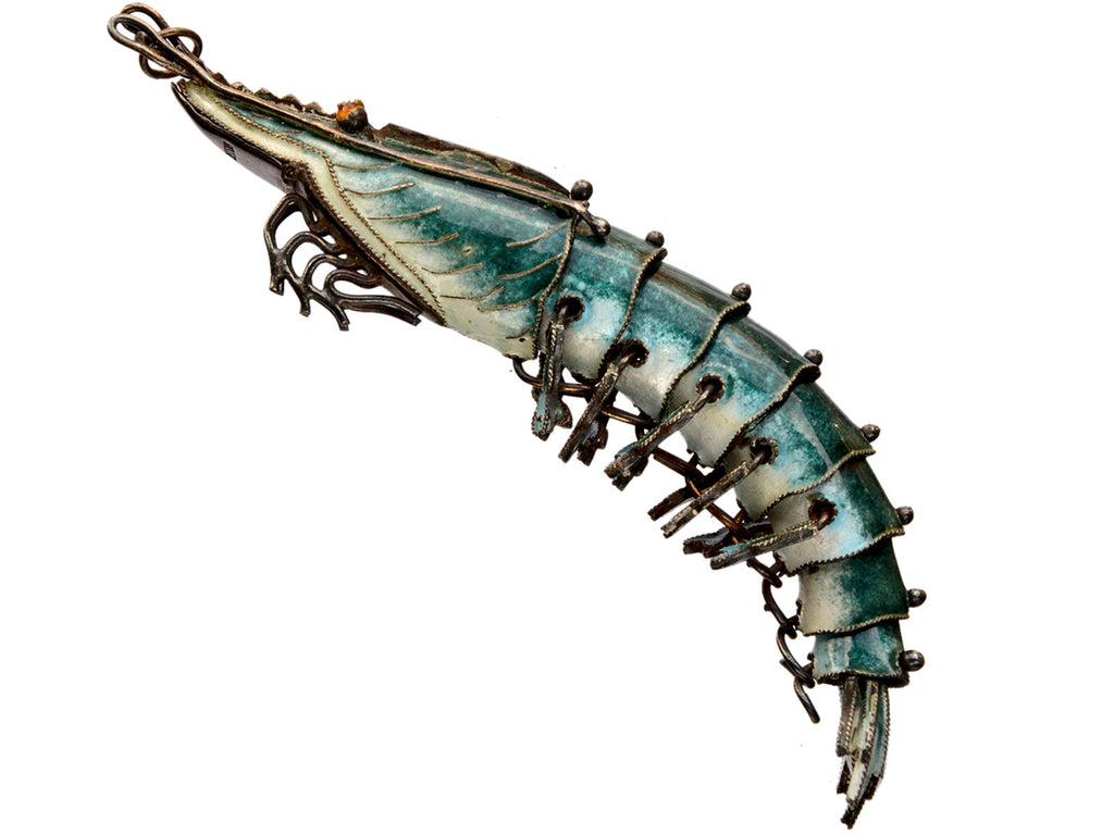 1950s Articulated Enamel Krill (on white background)