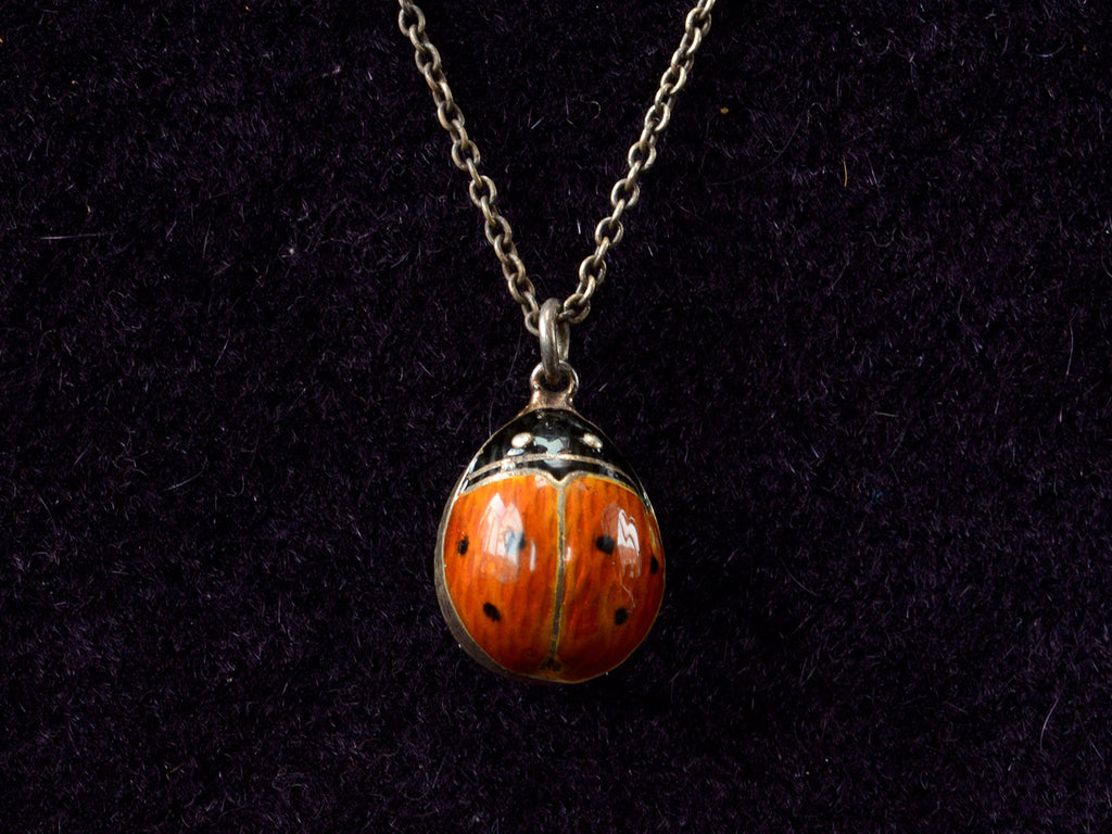 1920s Enamel Ladybug Pendant