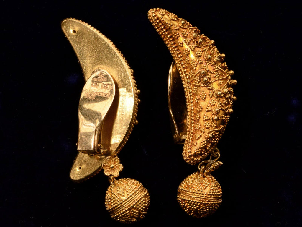c1970 Lalaounis Crescent Earrings