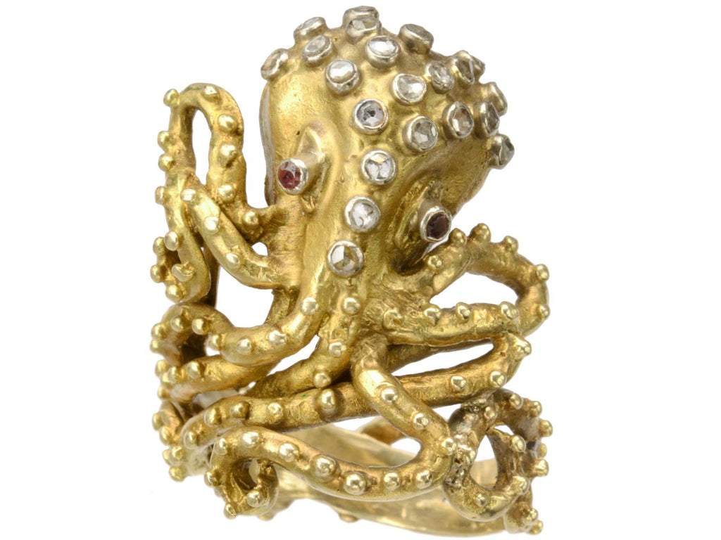 1960s Lalaounis Octopus Ring (on white background)