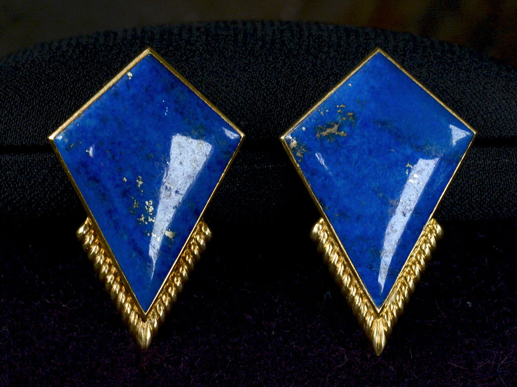 1950s Lapis Lazuli Kite Earrings (detail)