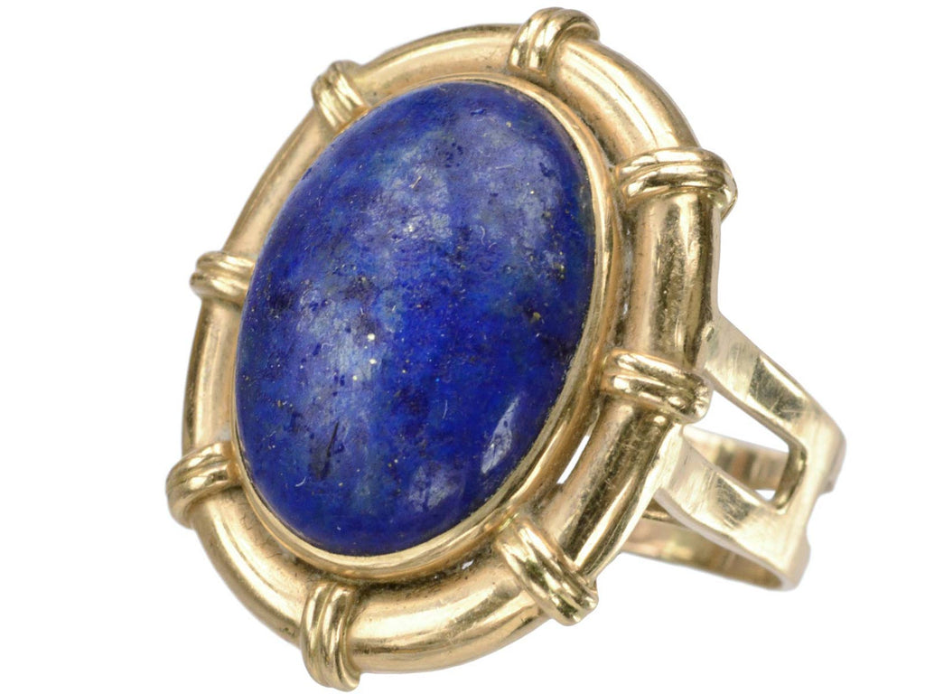 1960s Large Lapis Ring (on white background)