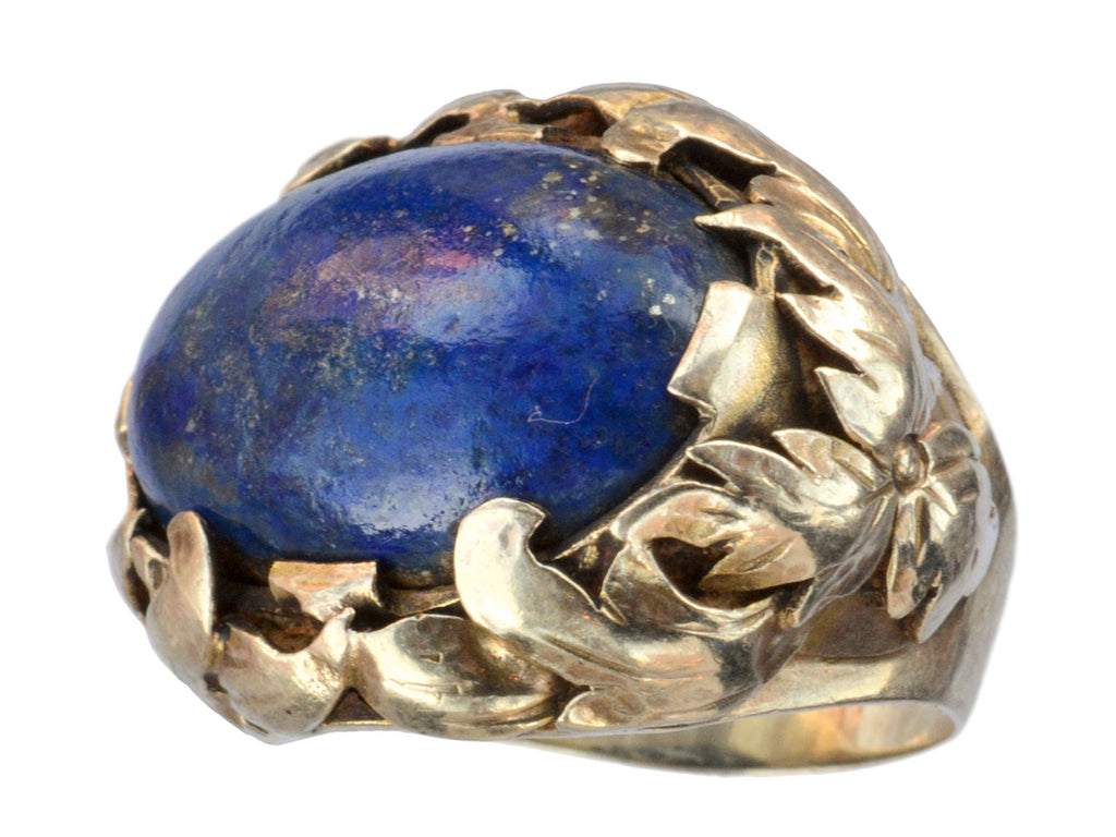 1920s Oval Lapis Ring (on white background)