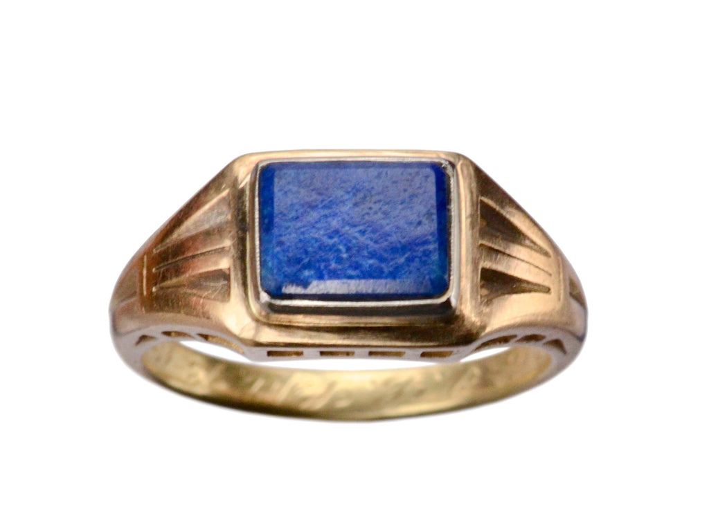 1912 Lapis Signet Ring (on white background)