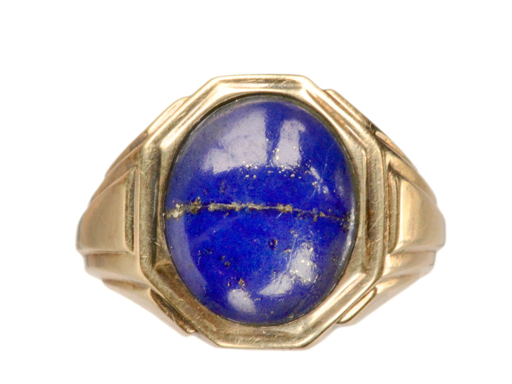 1920s Deco Lapis Signet Ring
