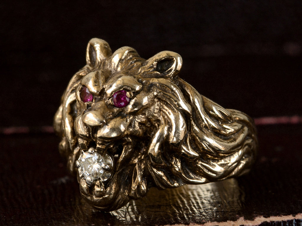 c1940 Diamond Lion Head Ring