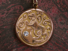 thumbnail of Art Nouveau Lion Locket (detail)