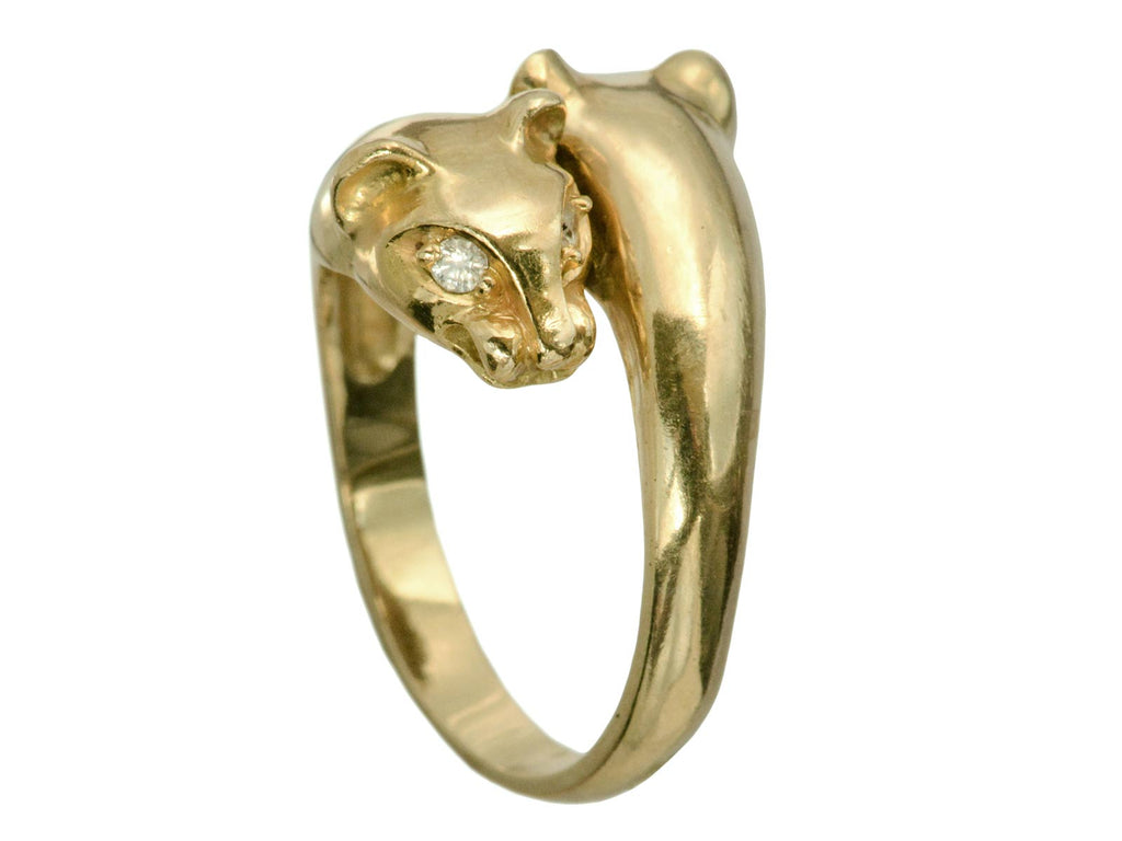 1980s Double Lioness Ring (on white background)