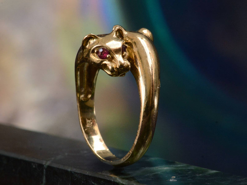 1980s Double Lioness Ring