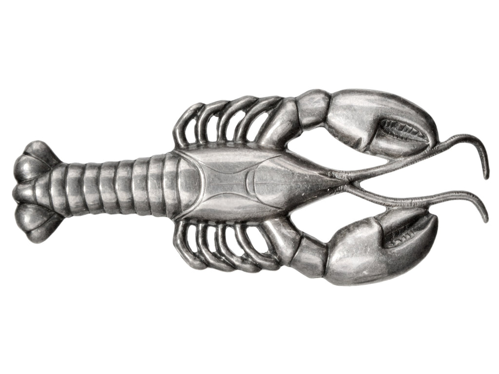 c1970 Silver Lobster Brooch (on white background)