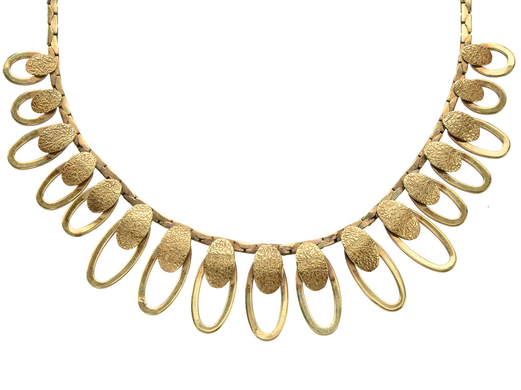 1970s Looped Gold Necklace (on white background)