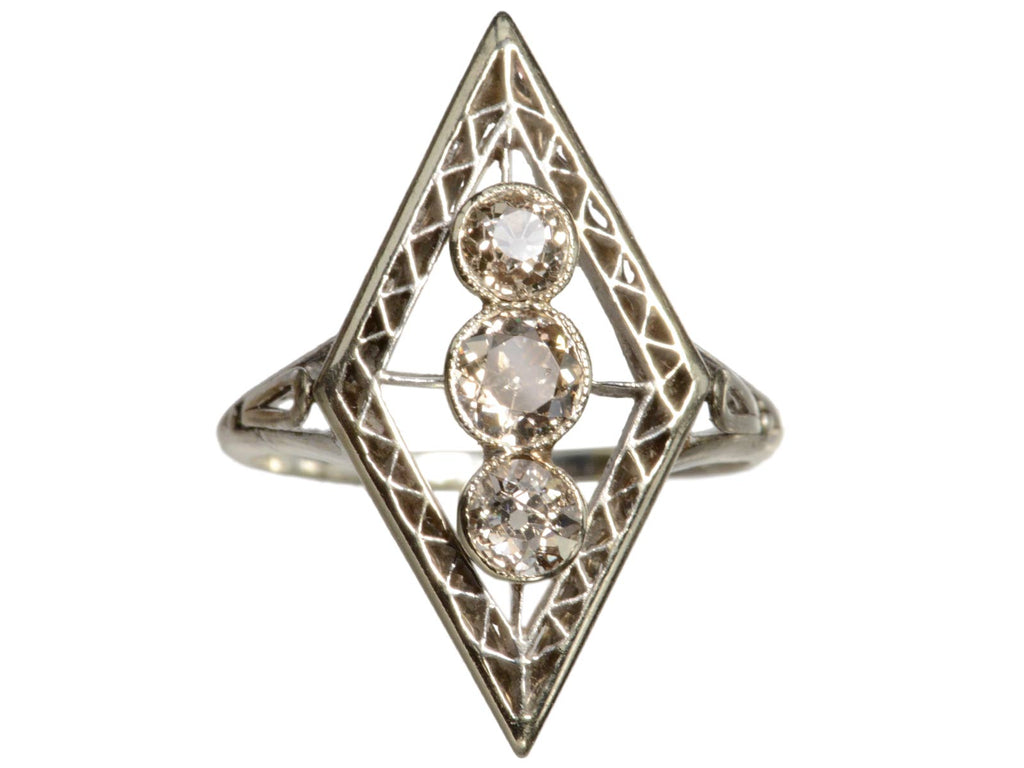 1920s Lozenge Filigree Ring (on white background)