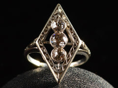 1920s Lozenge Filigree Ring