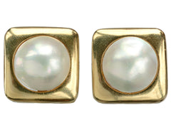 1980s Large Mabe Pearl Earrings