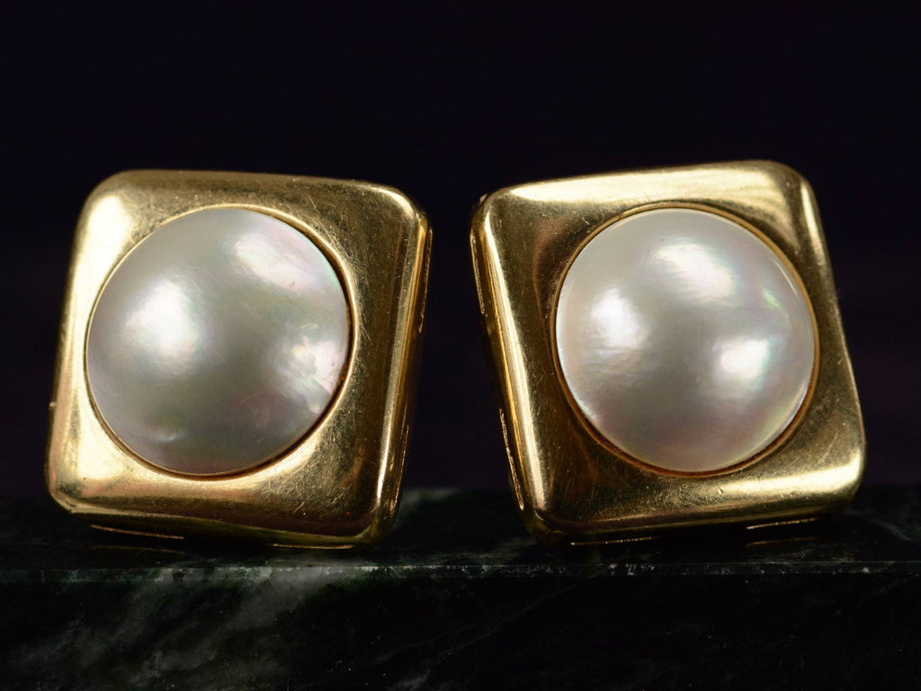 1980s Large Mabe Pearl Earrings