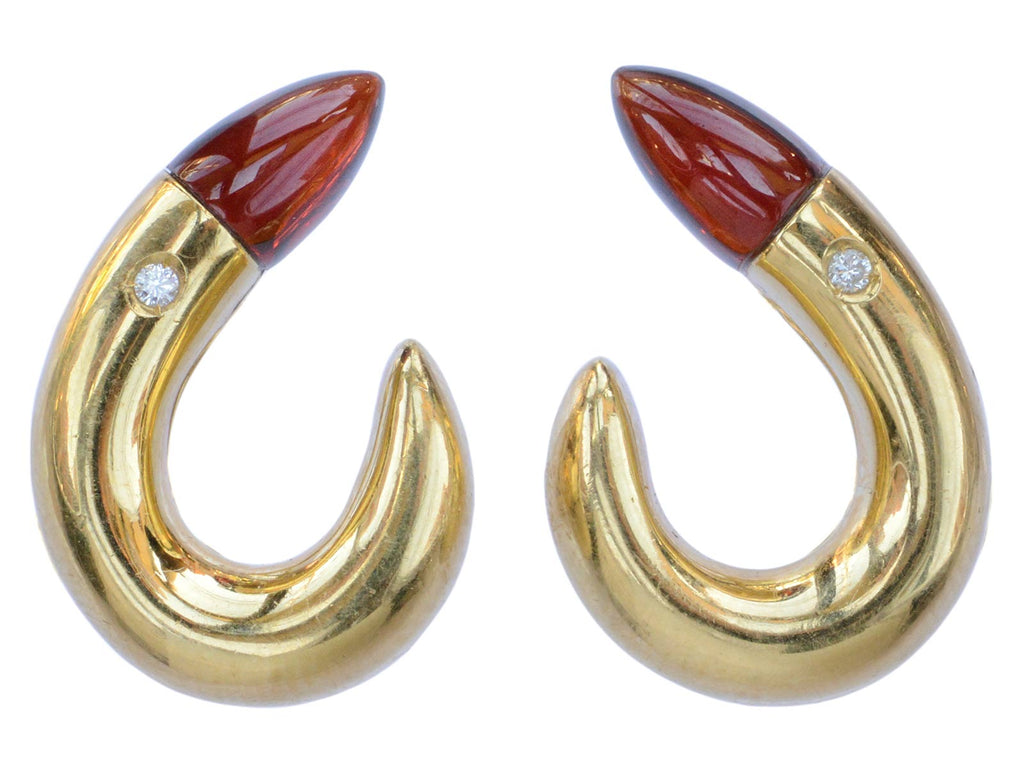 1990s Manfredi Garnet Earrings (on white background)