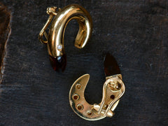 thumbnail of 1990s Manfredi Garnet Earrings (backside view)